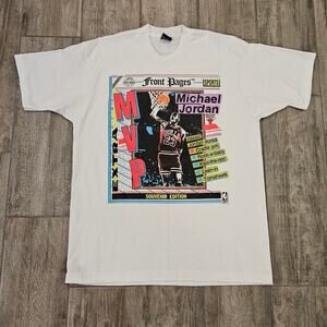 Vintage Michael Jordan MVP Graphic Tee Men’s XL 90s NBA Bulls Souvenir Edition